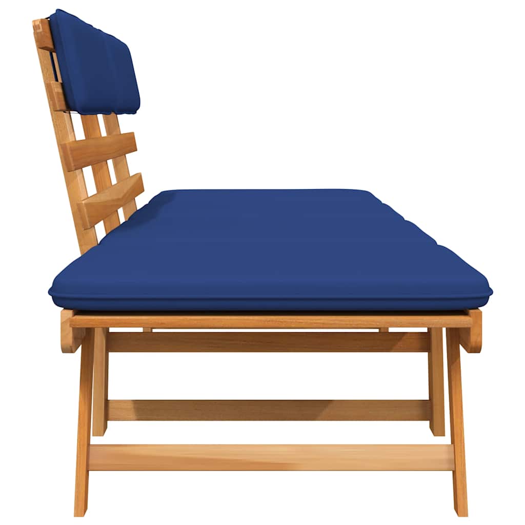 Havebænk med hynder 2-i-1 190 cm massivt akacietræ - number 8.