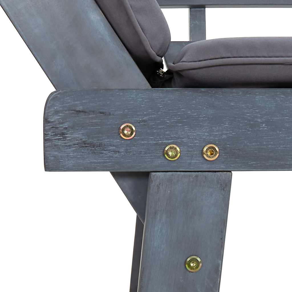 Havebænk med hynder 2-i-1 190 massivt akacietræ grå - number 10.