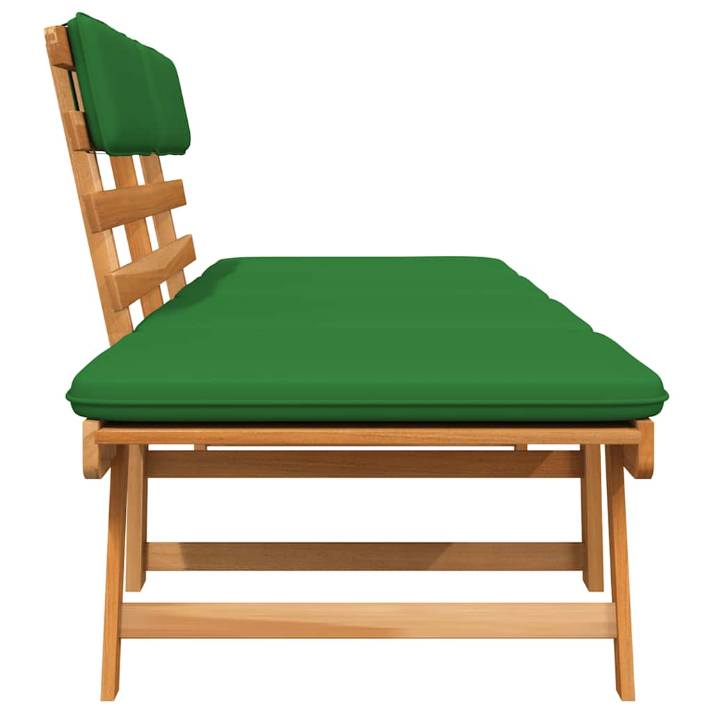 Ławka ogrodowa z poduszkami 2w1 190 cm lite drewno akacjowe - number 8.