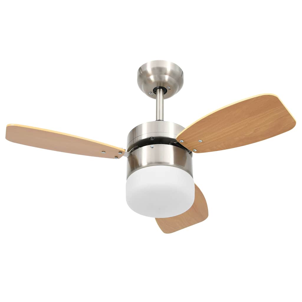 Ceiling fan with light and remote control 76 cm - light brown, ø 76 x 41.5 cm - number 2.