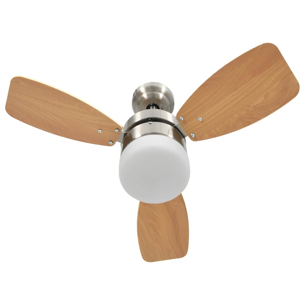 Ceiling fan with light and remote control 76 cm - light brown, ø 76 x 41.5 cm - number 5.