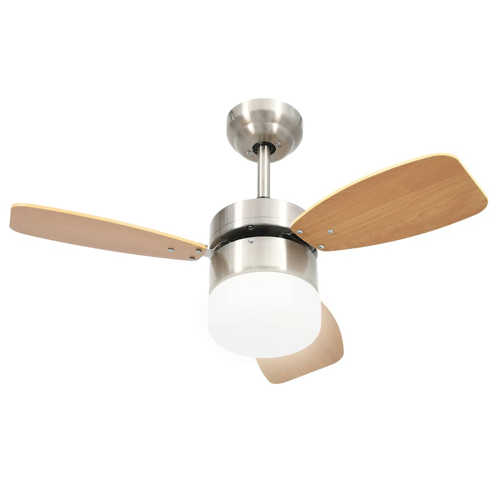Ceiling fan with light and remote control 76 cm - light brown, ø 76 x 41.5 cm - number 4.