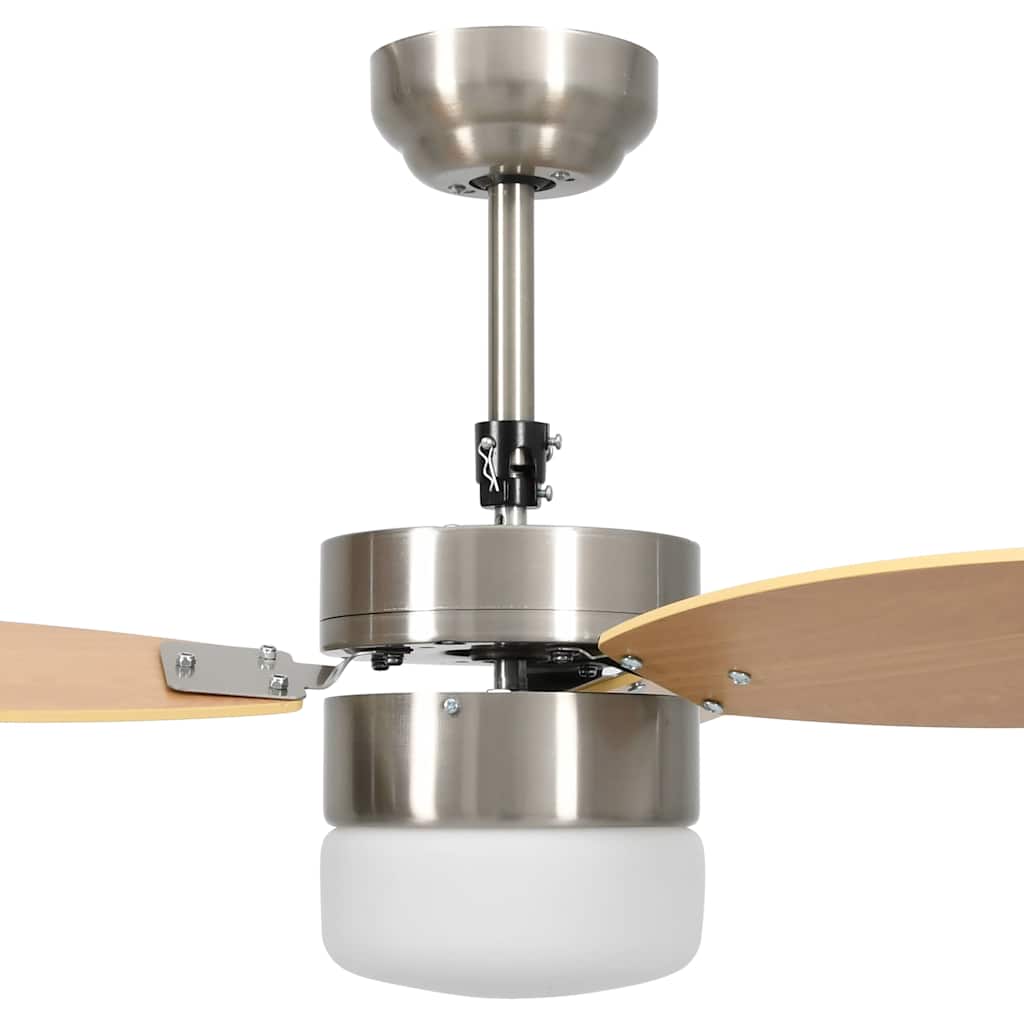 Ceiling fan with light and remote control 76 cm - light brown, ø 76 x 41.5 cm - number 7.