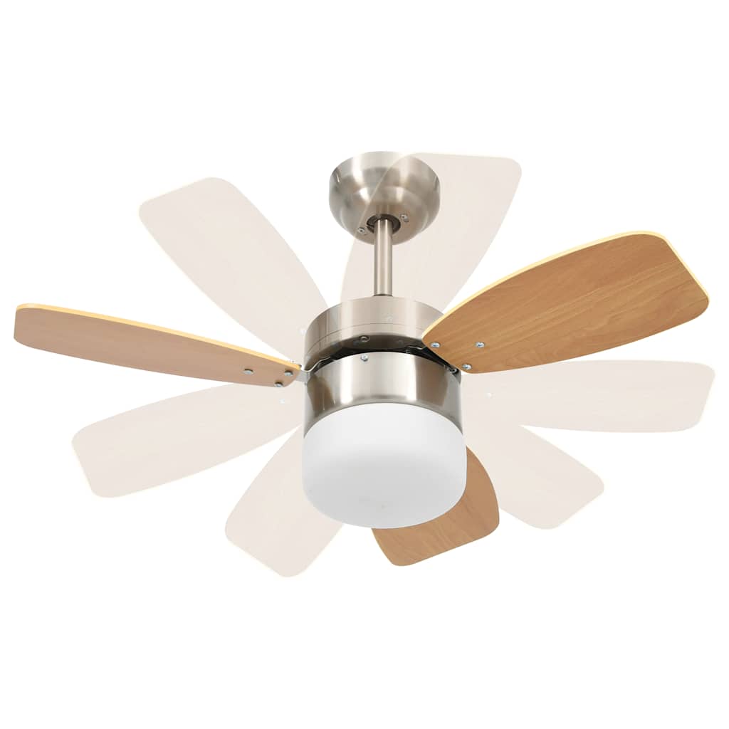Ceiling fan with light and remote control 76 cm - light brown, ø 76 x 41.5 cm - number 6.