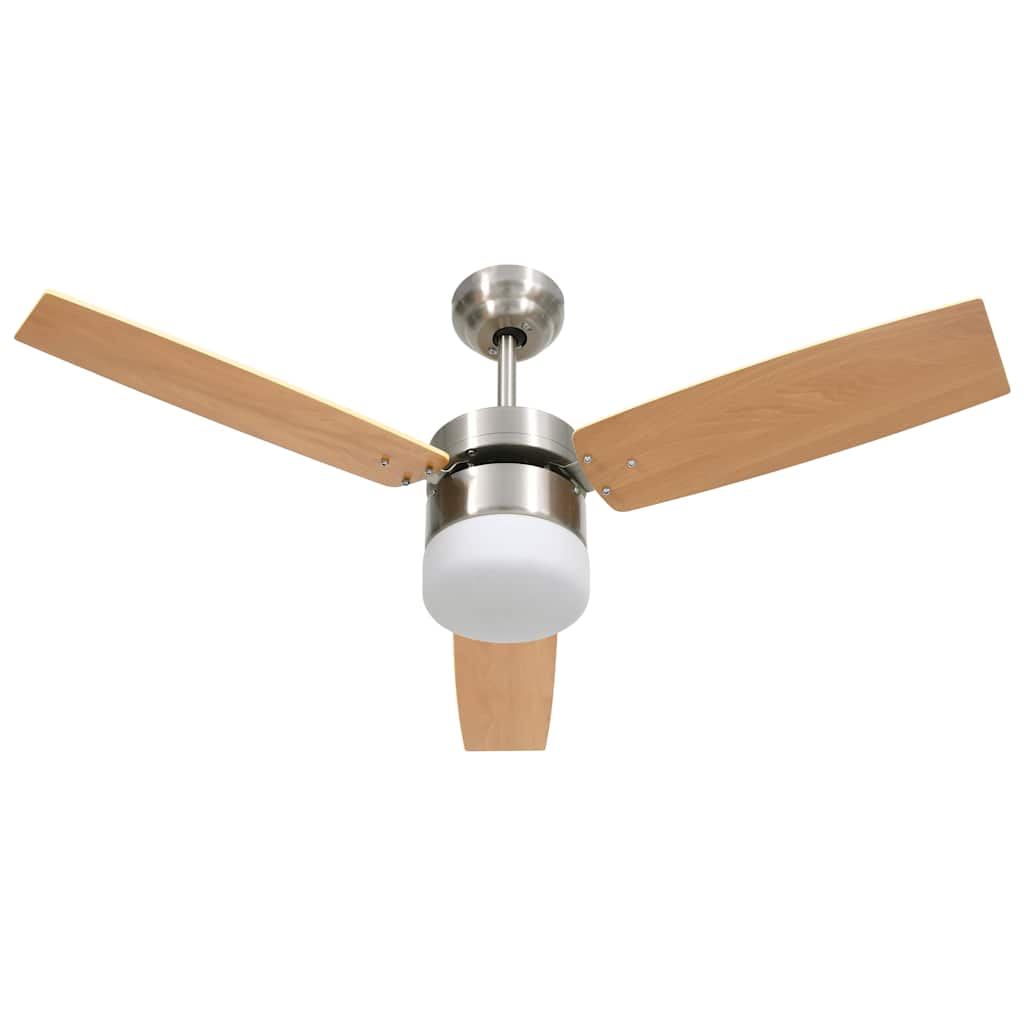Ceiling fan with light and remote control 108 cm - light brown, ø 108 x 42.5 cm - number 2.