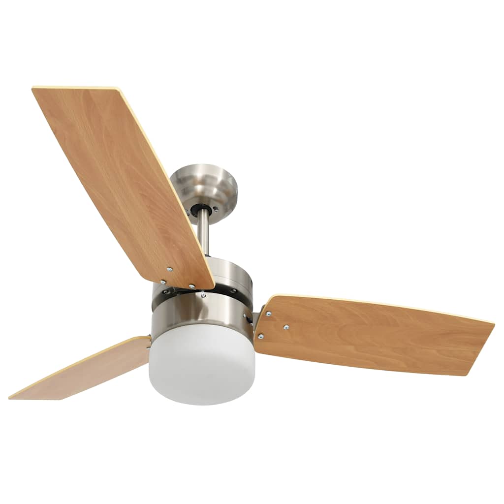 Ceiling fan with light and remote control 108 cm - light brown, ø 108 x 42.5 cm - number 5.