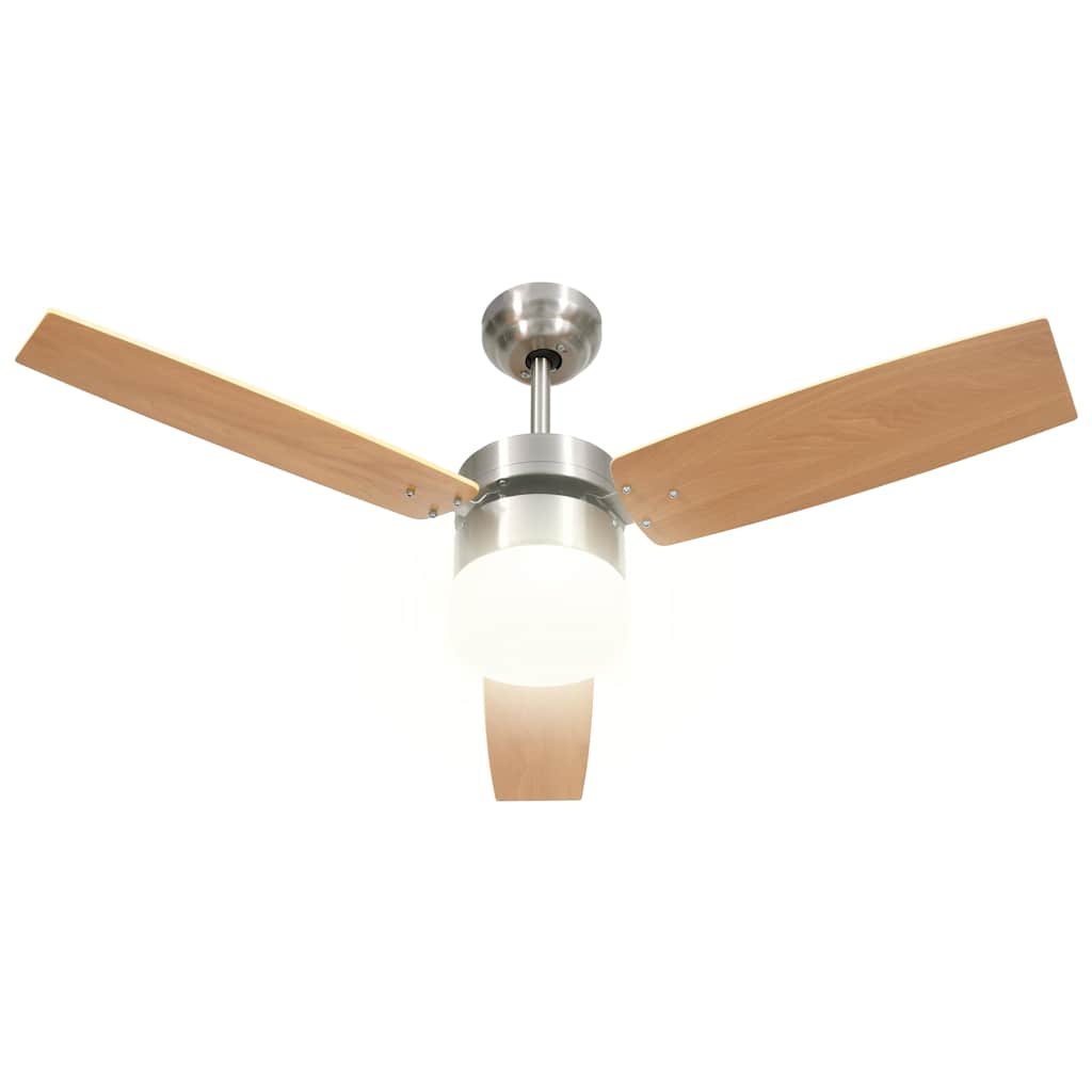 Ceiling fan with light and remote control 108 cm - light brown, ø 108 x 42.5 cm - number 4.