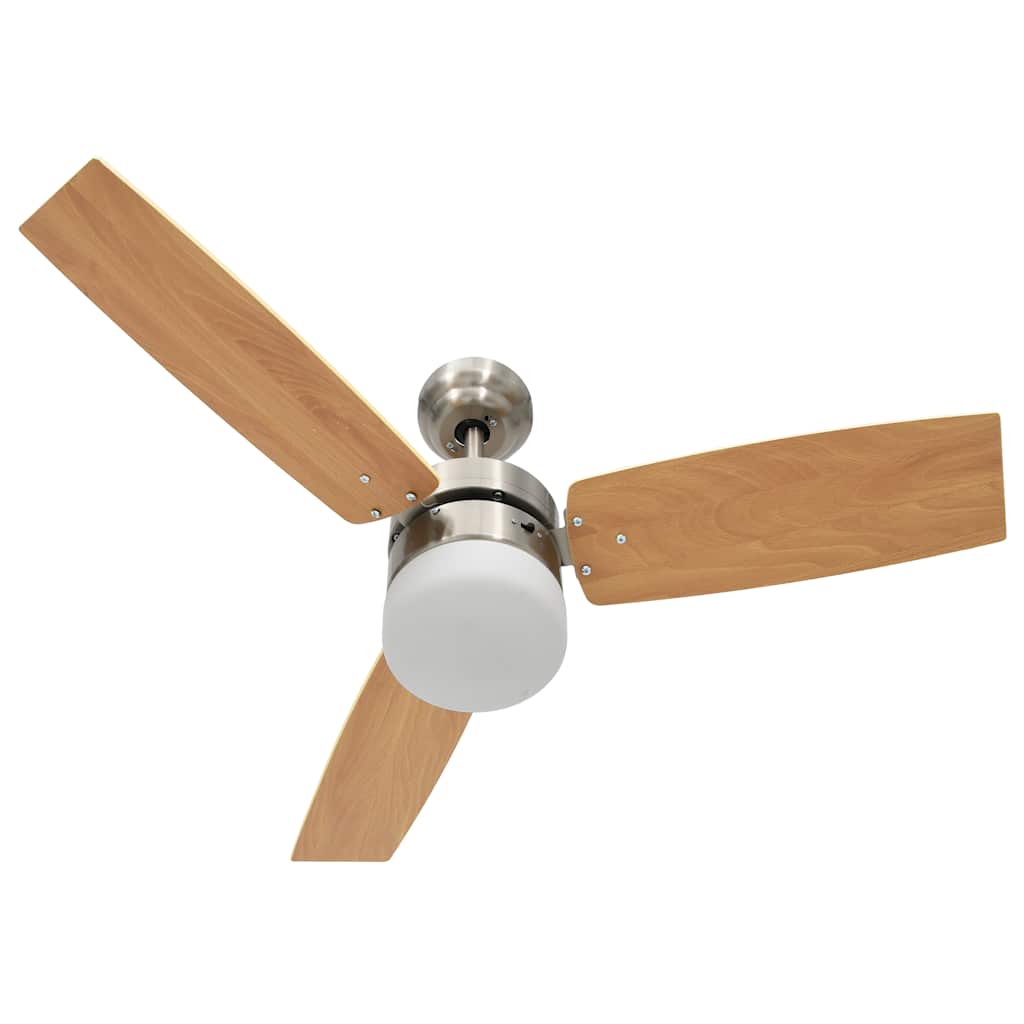 Ceiling fan with light and remote control 108 cm - light brown, ø 108 x 42.5 cm - number 6.