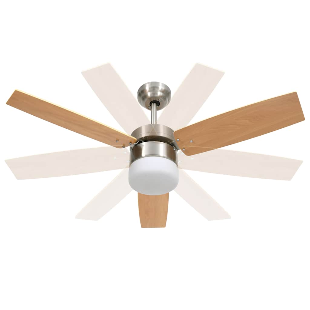 Ceiling fan with light and remote control 108 cm - light brown, ø 108 x 42.5 cm - number 10.