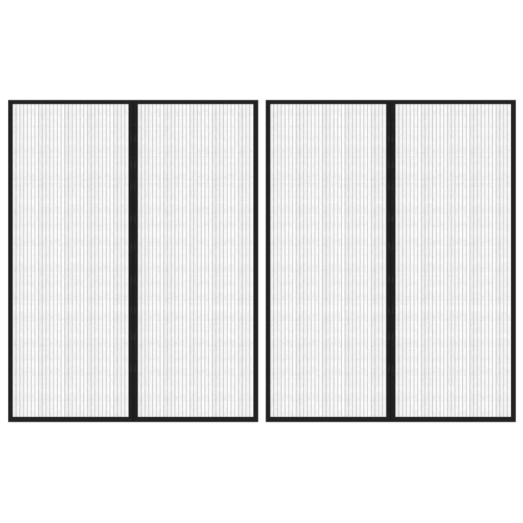 Insektnet til dør 2 stk. med magneter sort - 230 x 160 cm - number 1.
