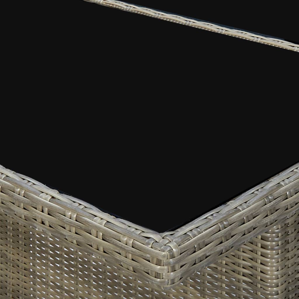 Vrtni stol poliratan i kaljeno staklo smeđa - smeđa i crna, 1 - number 5.