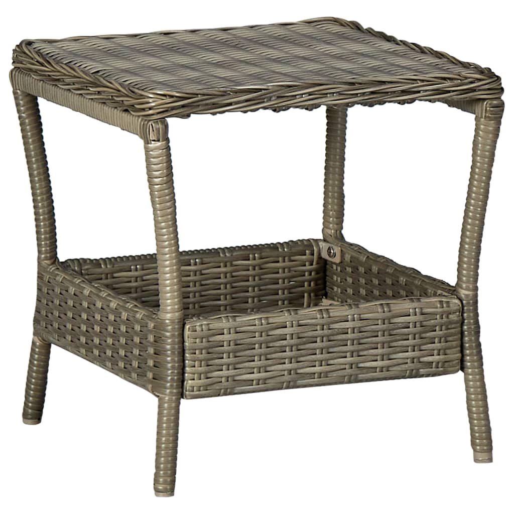 Havebord 45x45x46,5 cm polyrattan - brun, 1 - number 1.