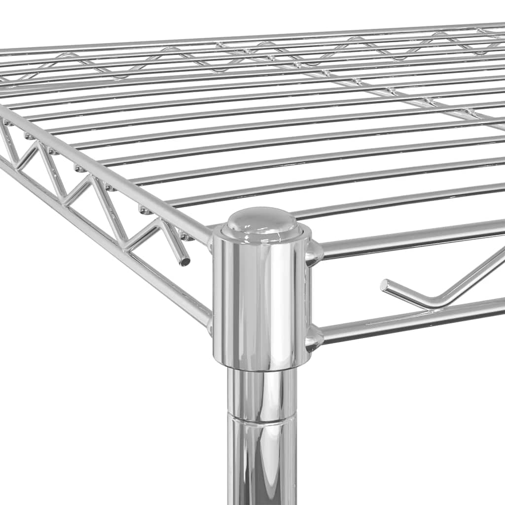 Stalak s 3 police i kotačima 60x35x81 cm 150 kg krom - number 7.
