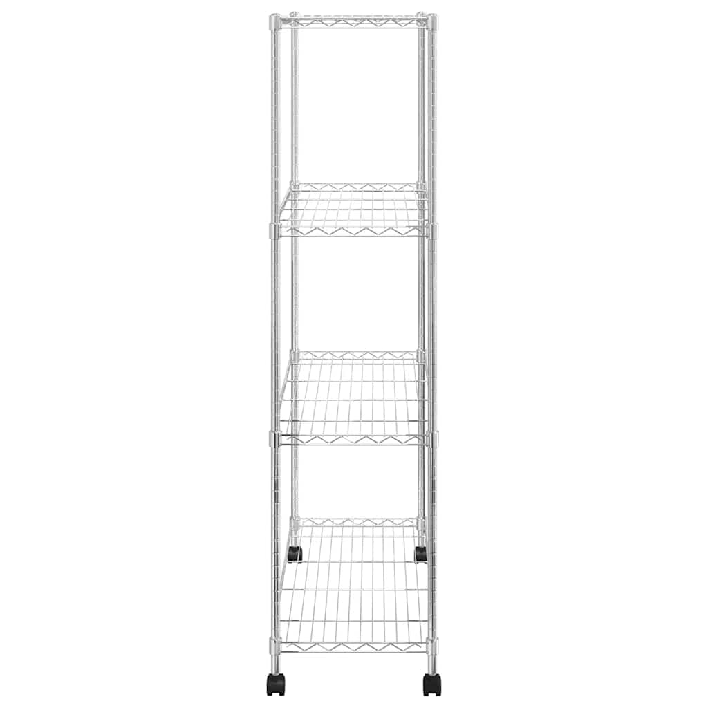Stalak s kotačima 90x35x142 cm 200 kg 4 razine krom - number 5.
