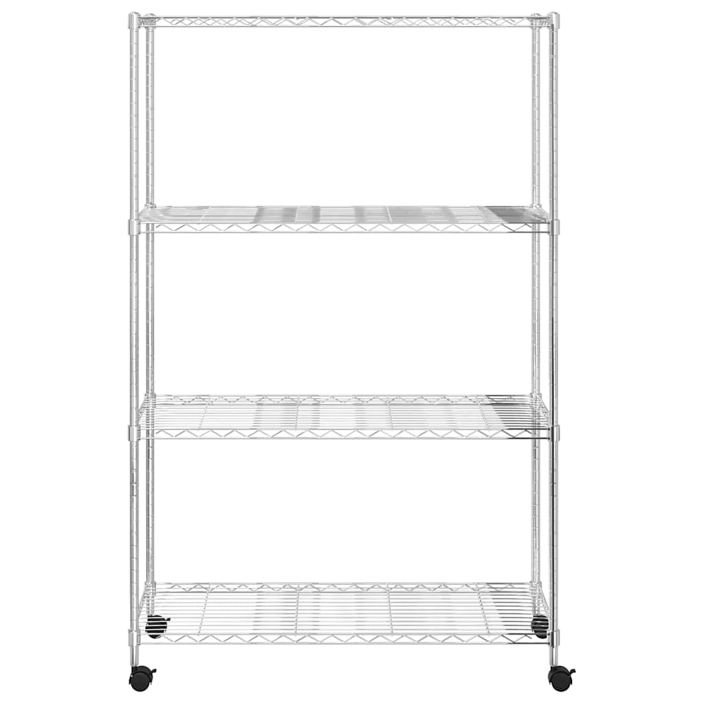 Stalak s kotačima 90x35x142 cm 200 kg 4 razine krom - number 4.