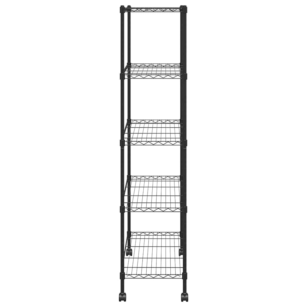 Stalak za odlaganje s 5 polica i kotačima 250 kg - crni, 75 x 35 x 155 cm, 1 - number 5.