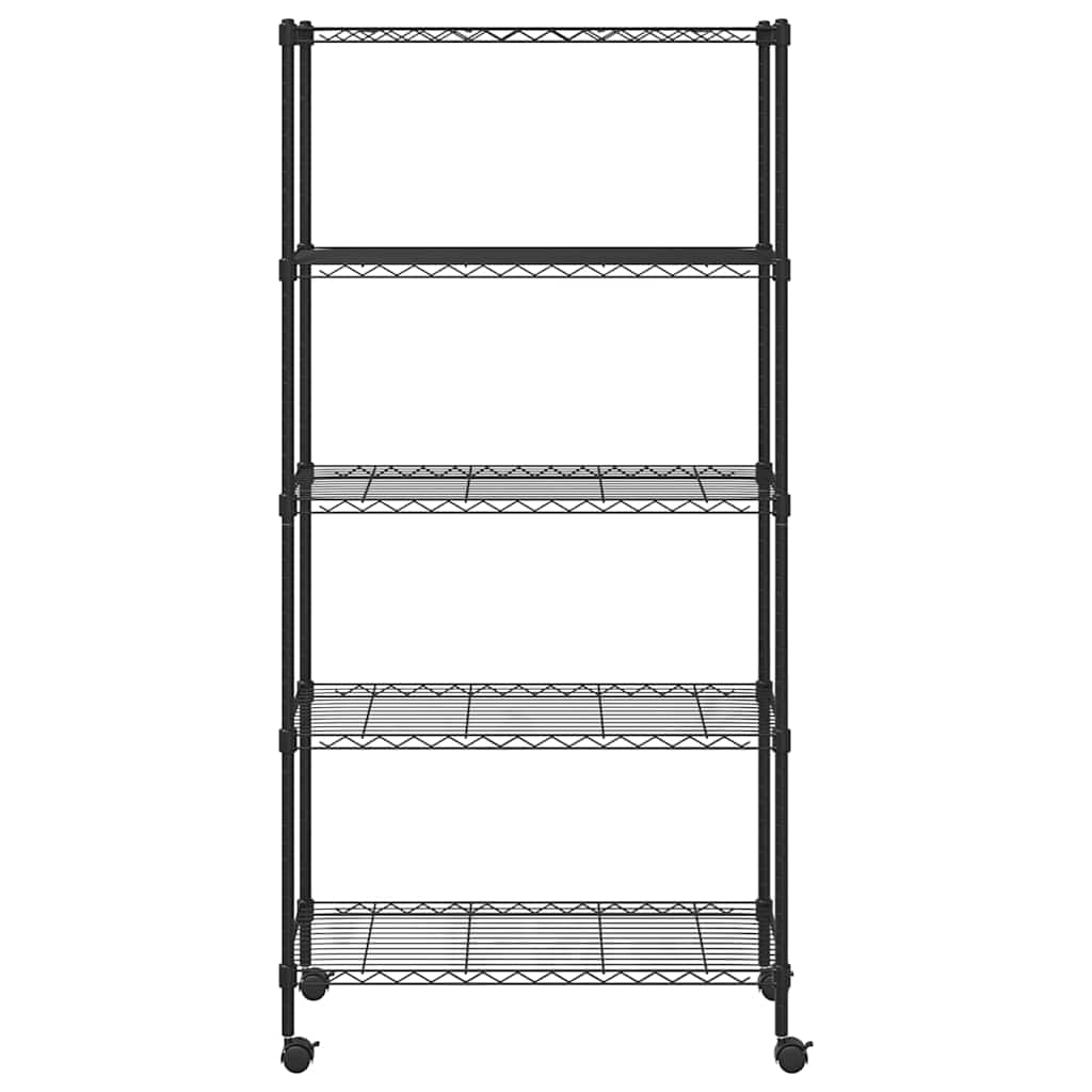 Stalak za odlaganje s 5 polica i kotačima 250 kg - crni, 75 x 35 x 155 cm, 1 - number 4.