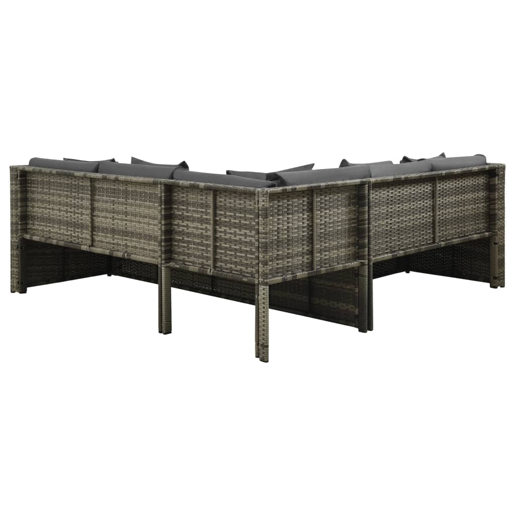 Lounge garnitura za vrt 4 dijela s jastucima poliratan siva - number 4.