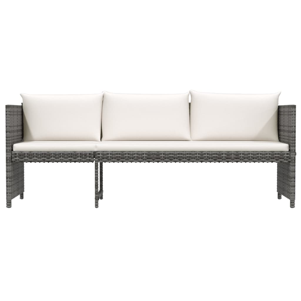 Komplet wypoczynkowy do ogrodu 6 części z poduszkami polirattan szary - number 4.