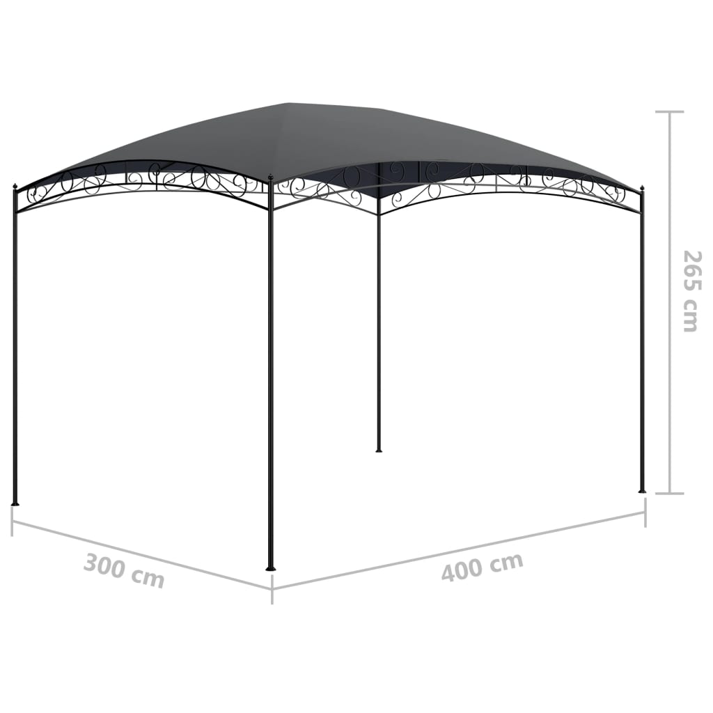 Gazebo 3x4x2.65 m 180 g/m² anthracite grey - number 5.