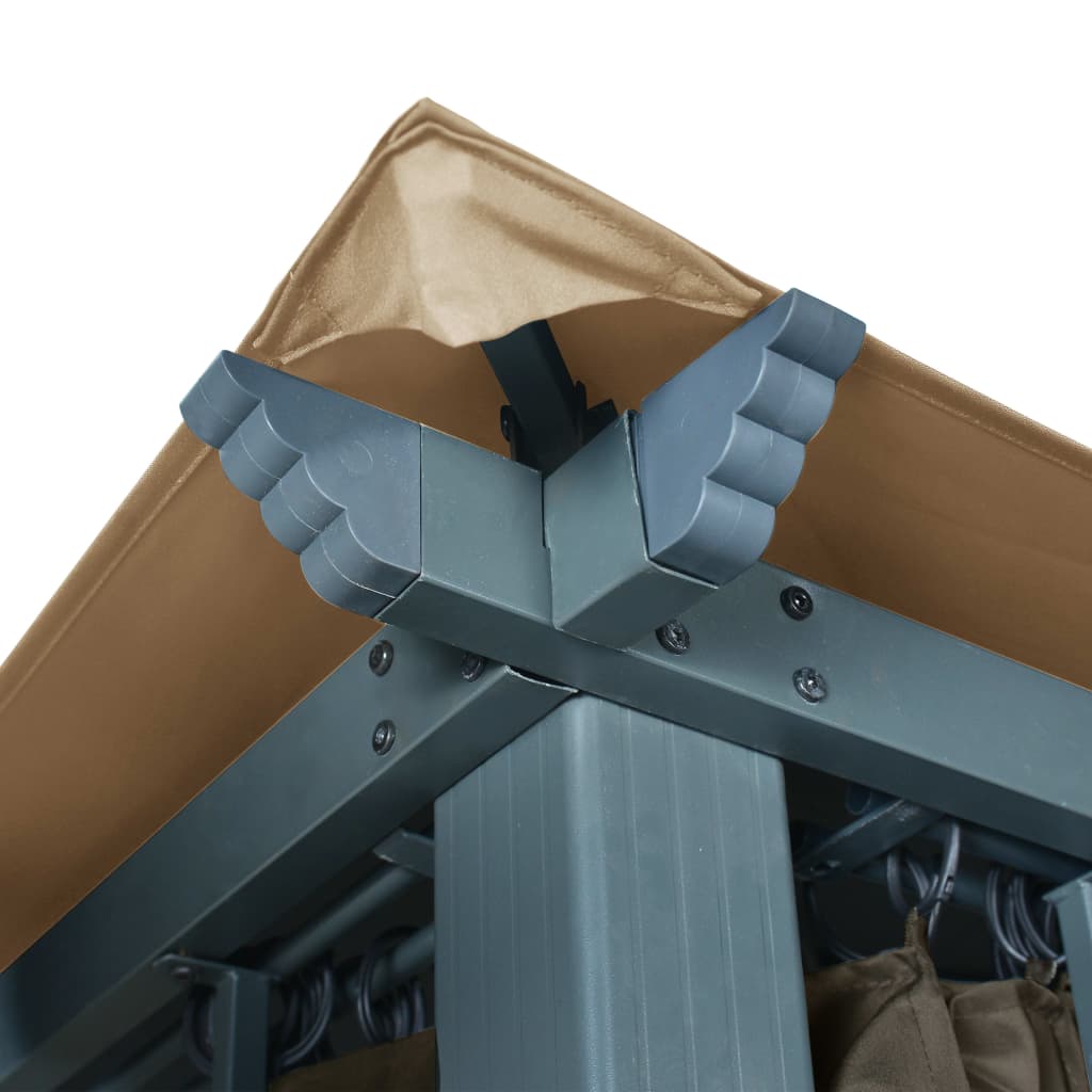 Pavillon med gardin 300x300 cm aluminium grå - number 6.