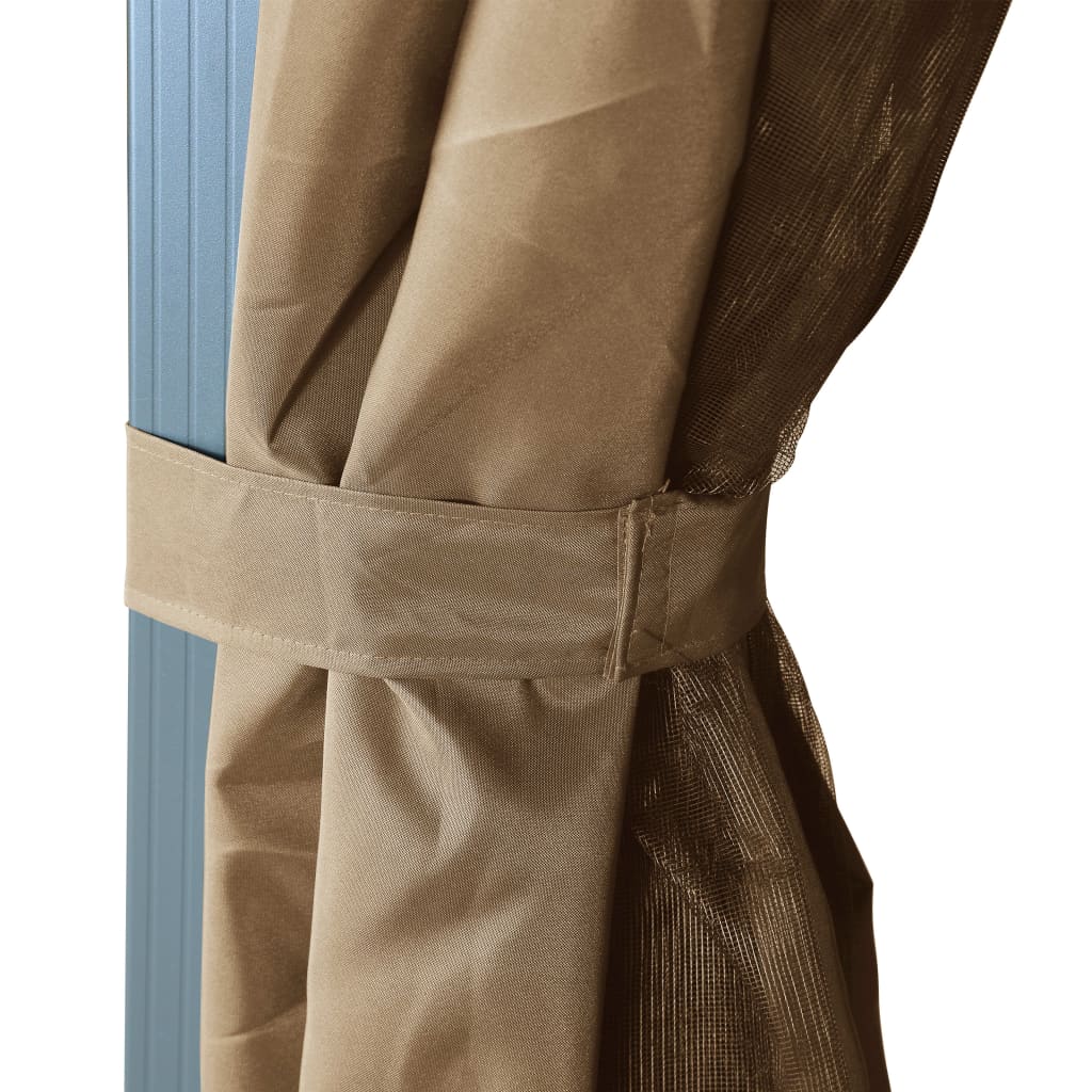 Pavillon med gardin 300x300 cm aluminium grå - number 5.