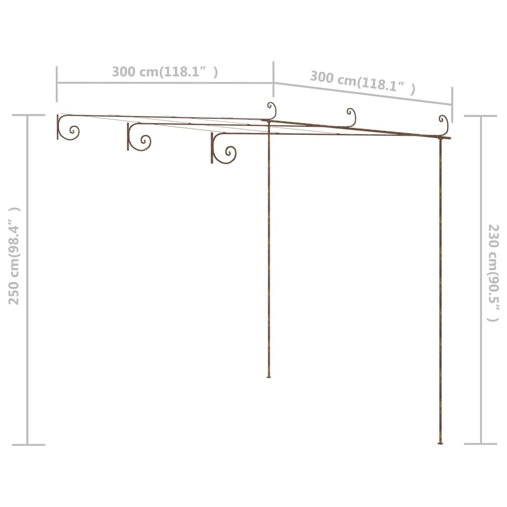 Pergola 3x3x2,5 m de fer antique antique brun - 3 x 3 x 2,5 m, 1 - number 7.