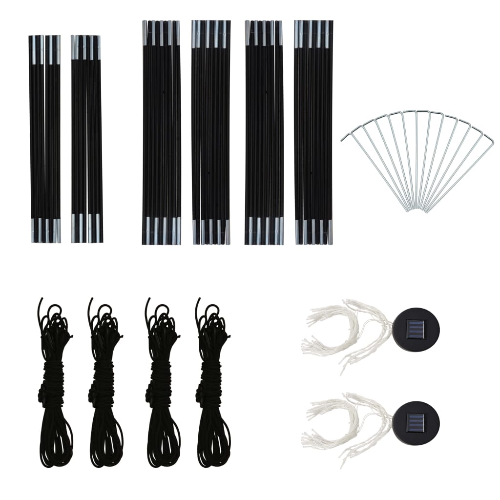 Festtelt med led og 4 sidevægge 3,6x3,6x2,3 m - grå og orange - number 12.