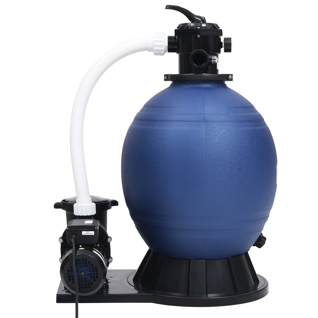 Sand filter with 7-way valve & 1000 w pump blue and black - number 2.