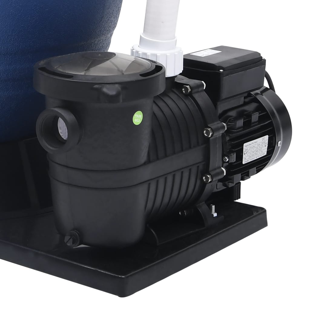 Sand filter with 7-way valve & 1000 w pump blue and black - number 9.
