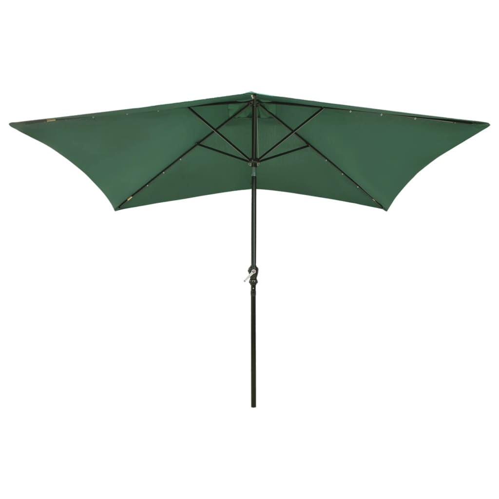 Parasol with led light and steel pole 2x3 m - green, 1 - number 2.