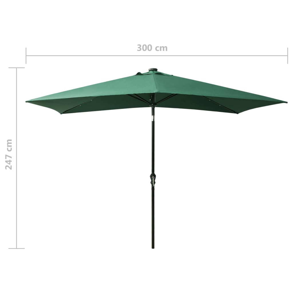 Parasol with led light and steel pole 2x3 m - green, 1 - number 11.
