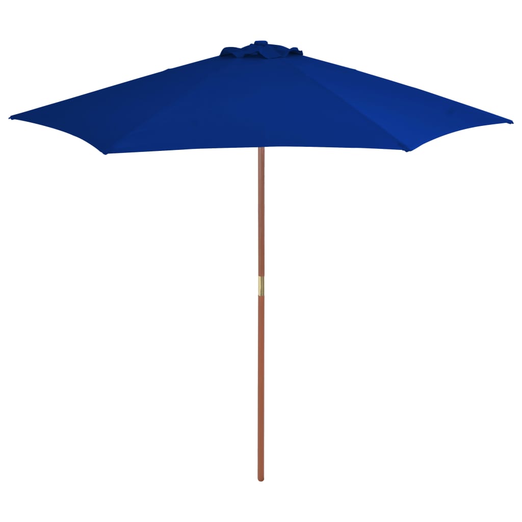 Parasol 270 cm wooden pole - blue, 1 - number 1.