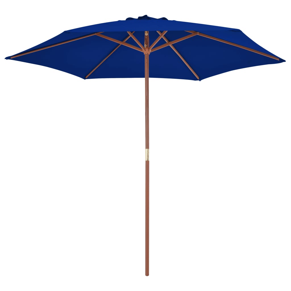 Parasol 270 cm wooden pole - blue, 1 - number 2.