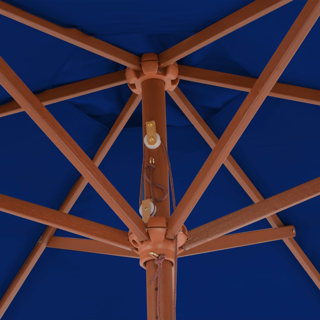 Parasol 270 cm wooden pole - blue, 1 - number 5.