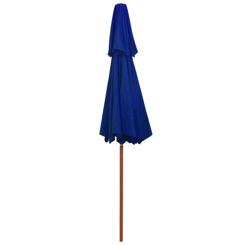 Parasol with wooden pole 270 cm 2 levels - blue, 1 - number 4.