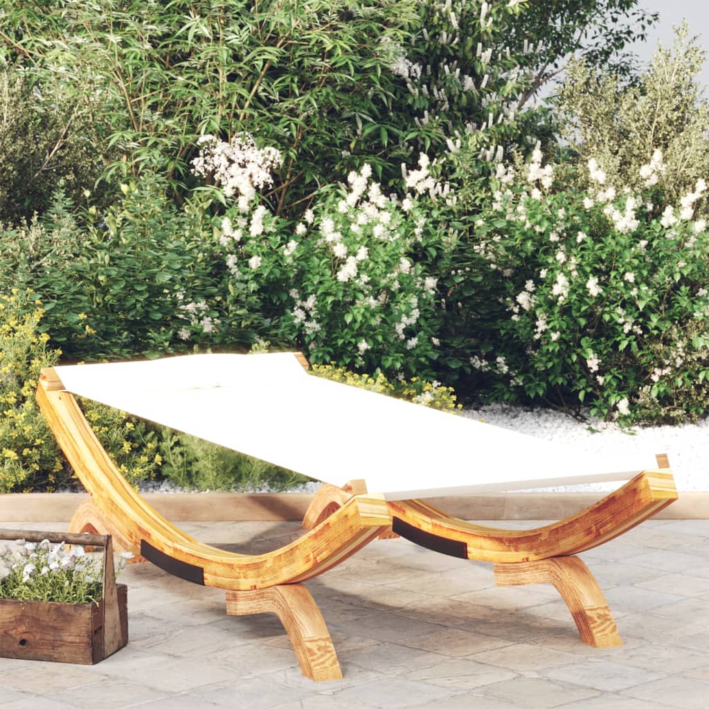 Loungeseng 100x188,5x44 cm bøjet træ cremefarvet - number 1.