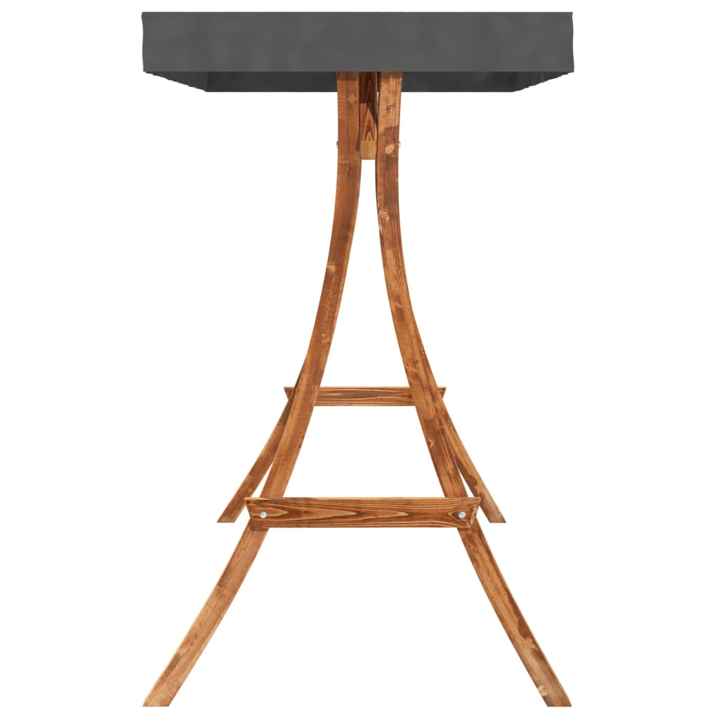 Stel til gyngesofa m. antracitgråt træ bøjet træ med teakfinish - antracitgrå, 1 - number 5.