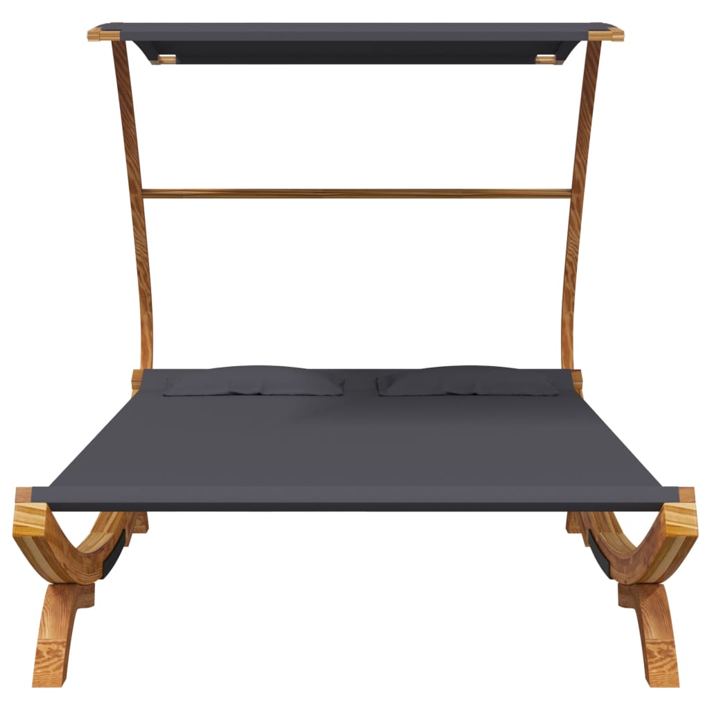 Loungeseng med baldakin bøjet træ - antracitgrå, 165 x 203 x 138 cm - number 3.