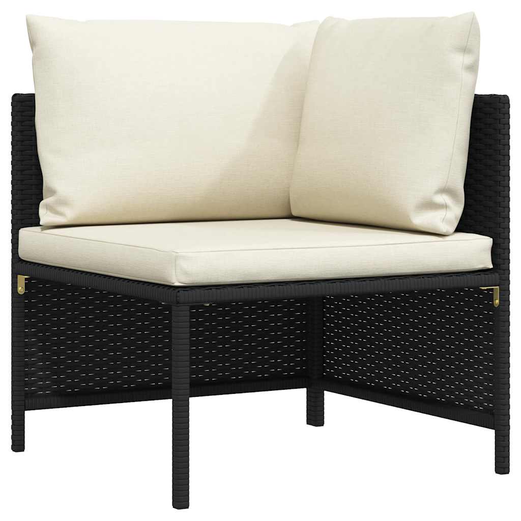 3-manns hagesofa med puter polyrattan sort - number 4.