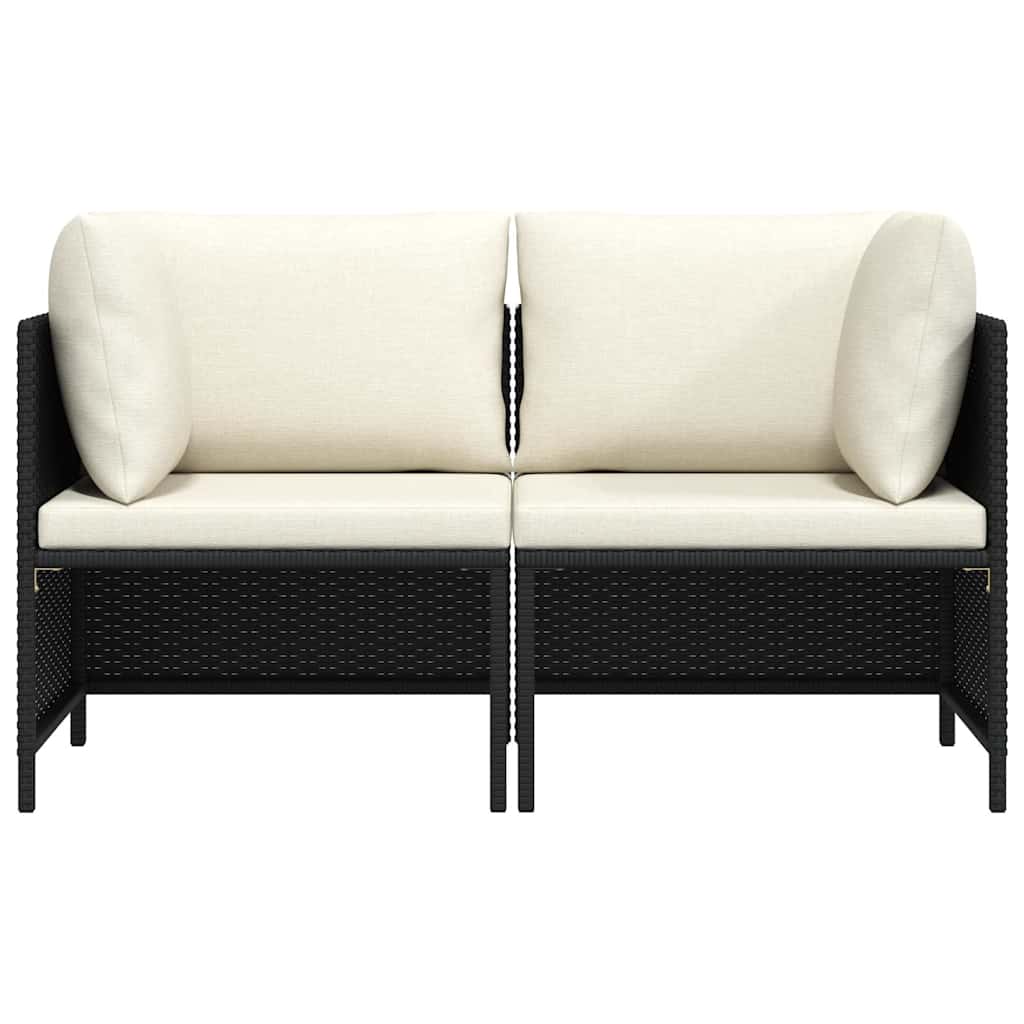 2-personers havesofa med hynder polyrattan sort - number 4.