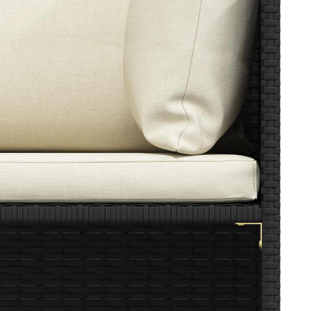 4-personers havesofa med hynder polyrattan sort - number 7.