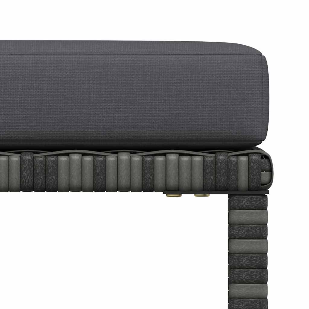 Sofasæt 5 dele med hynder polyrattan - grå, 1, hjørnedel + 2x midterdel + 2x fodskammel - number 10.