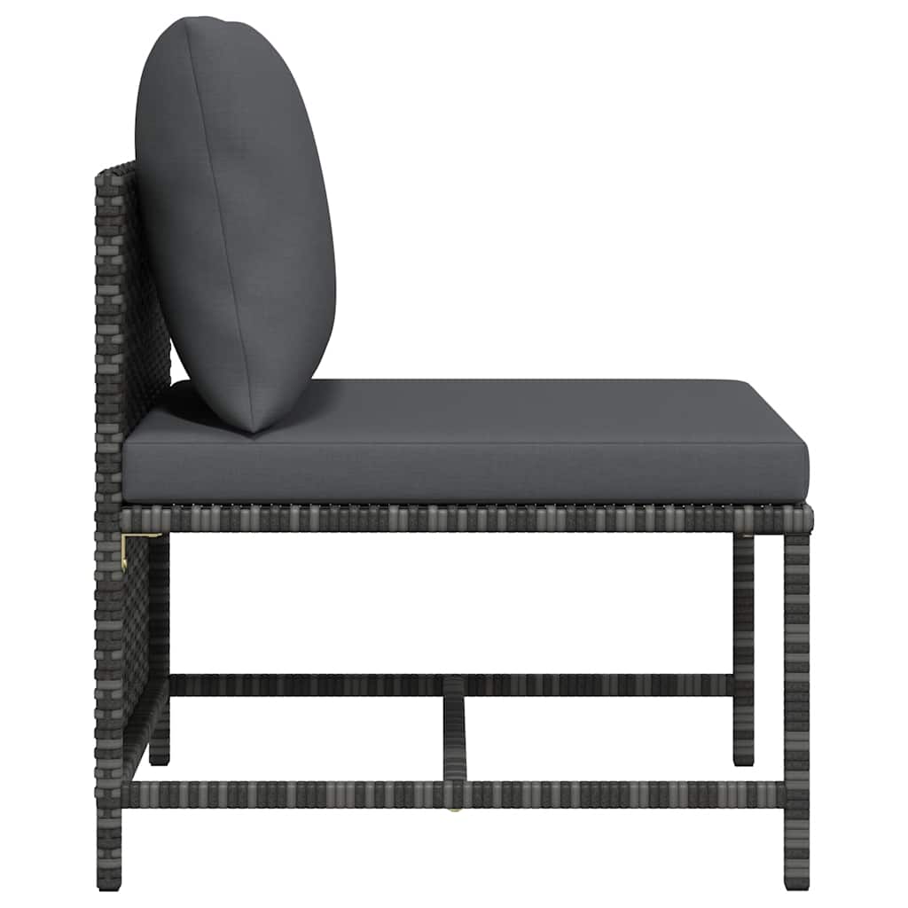 Midterdel til sofa med hynder polyrattan - grå, 1, midtersofa - number 5.