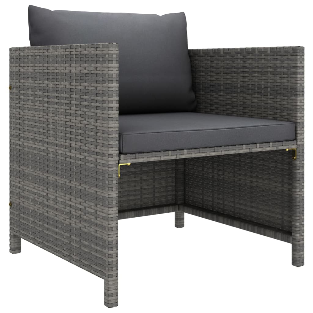 Havesofa med hynder polyrattan grå - number 1.