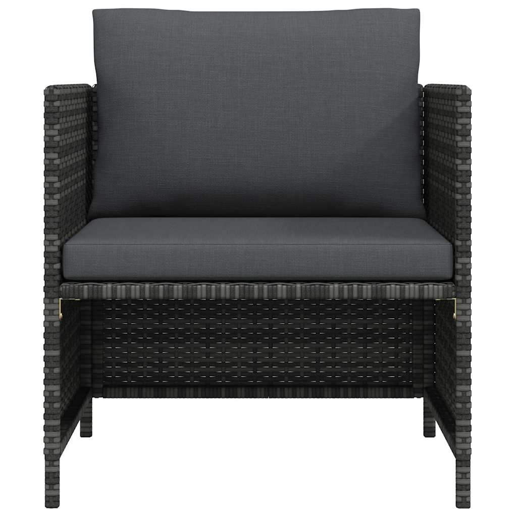 Havesofa med hynder polyrattan grå - number 4.