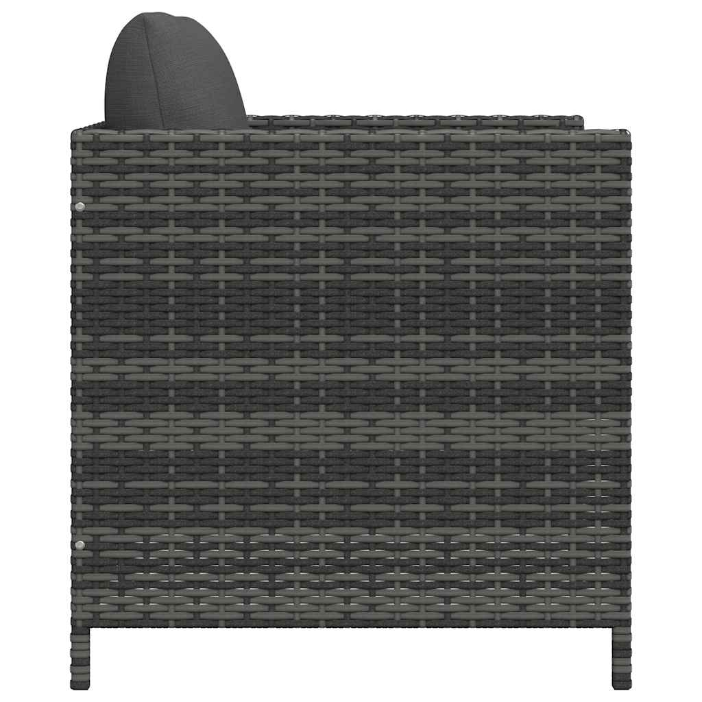 Havesofa med hynder polyrattan grå - number 5.