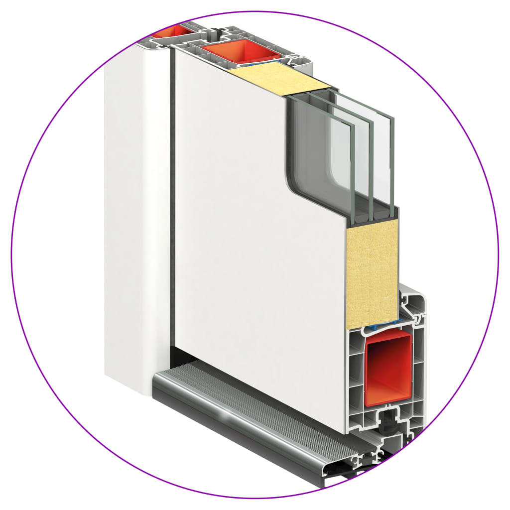 Hoveddør aluminium og pvc - hvid, 100 x 200 cm, 1, venstre - number 8.