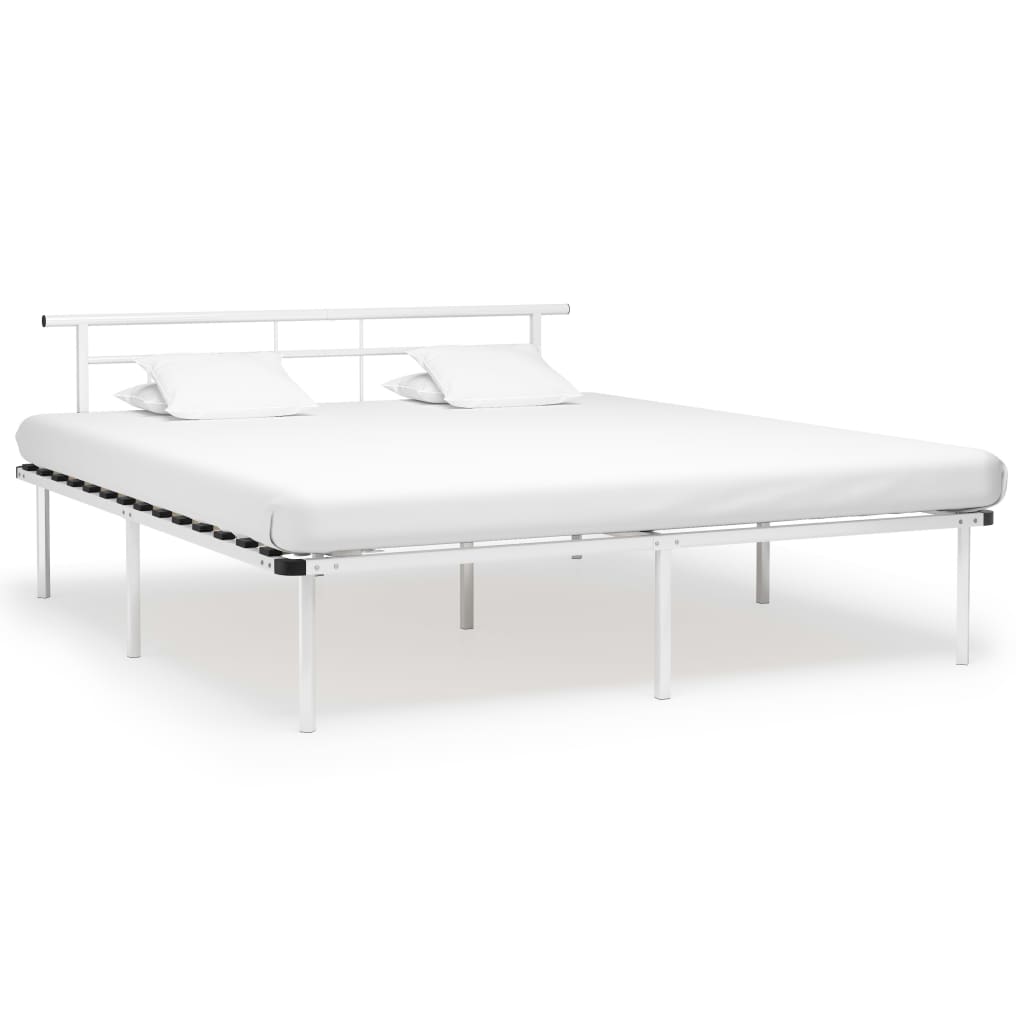 Bed frame metal - white, 180 x 200 cm - number 1.