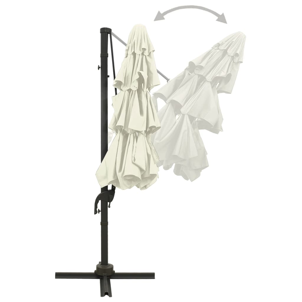 Parasol 3x3 m aluminum bar 4 levels - sand colored, 1 - number 4.